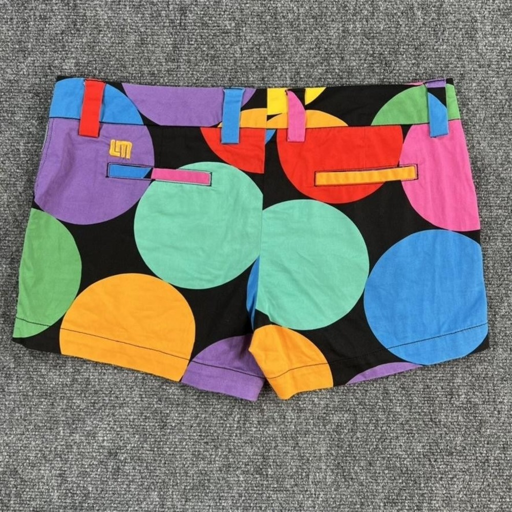Loudmouth Golf Shorts Womens 10 Colorful Polka Dot Rainbow Cotton Pattern‎ - Picture 2 of 10